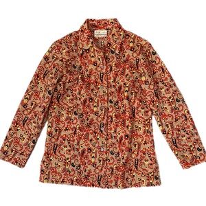 Vintage Spark Vibrant ‘day-glo’  Paisley Collared long sleeve button/down Shirt